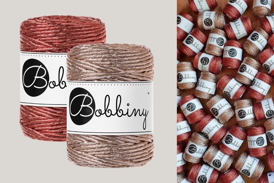 Bobbiny Adds Champagne and Copper to their Gorgeous Metallic Macrame Cord Collection
