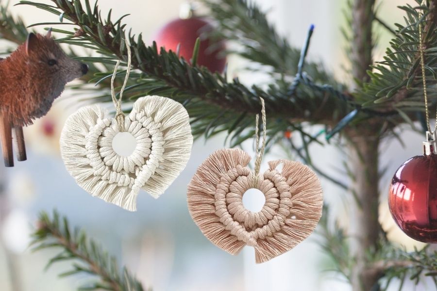 15 Easy DIY Macrame Christmas Ornaments to Hang in Your Tree