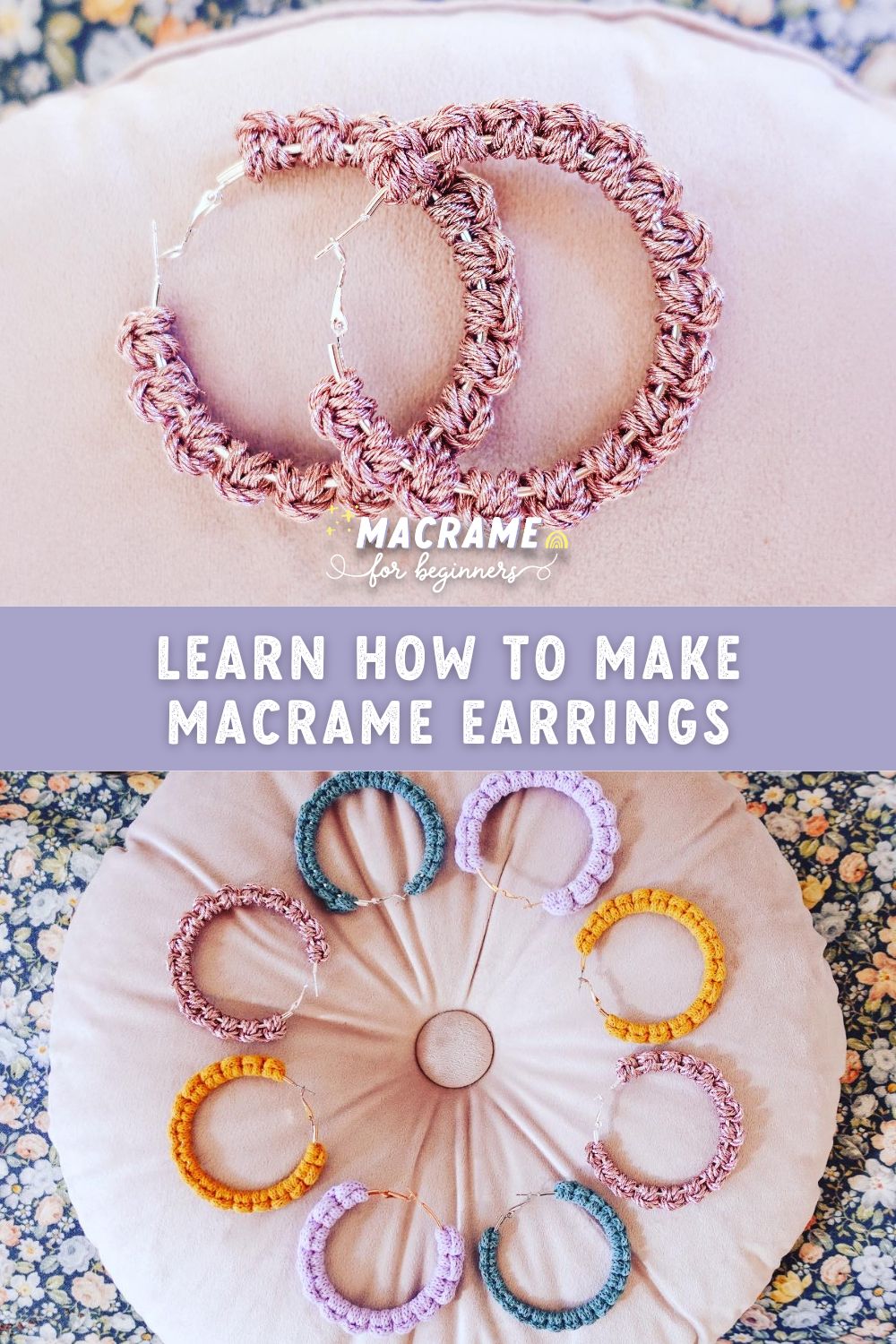 How to Make Macrame Earrings - Knots + Supplies + DIY Patterns - Macrame for Beginners