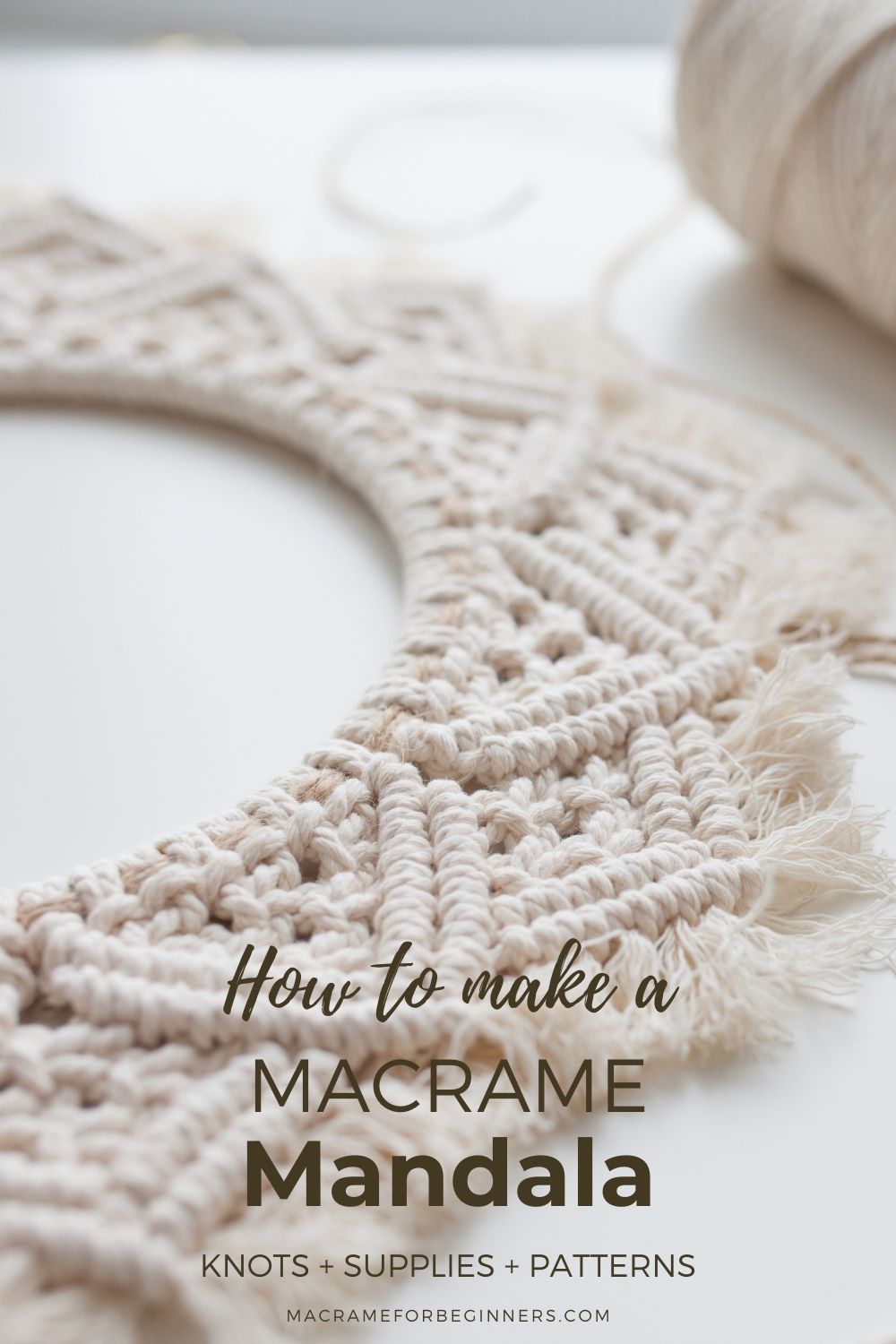 How to make a Macrame Mandala - Knots + Supplies + DIY Patterns - Macrame for Beginners