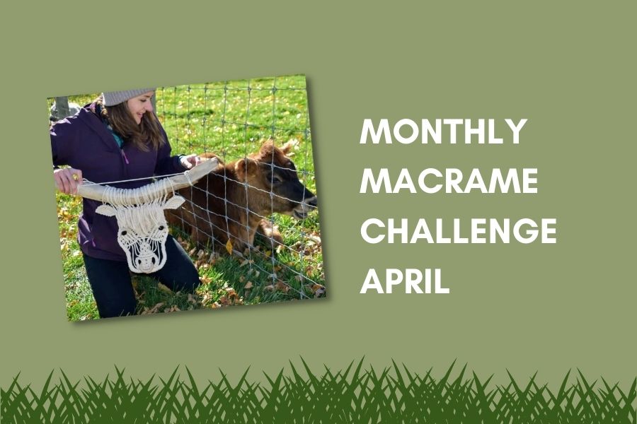 Macrame Cow Pattern - Macrame for Beginners - April Monthly Macrame Challenge