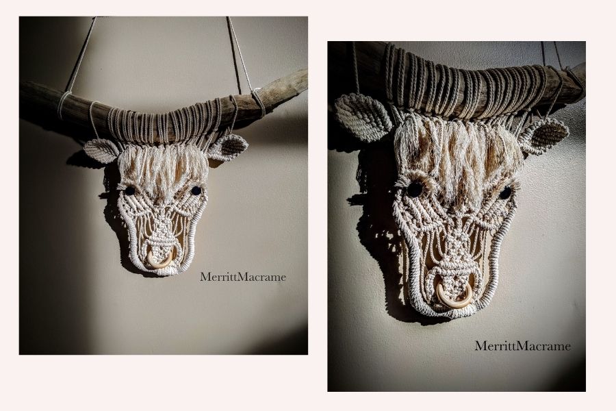 Monthly Macrame Challenge April Macrame Cow Miss Moo 2