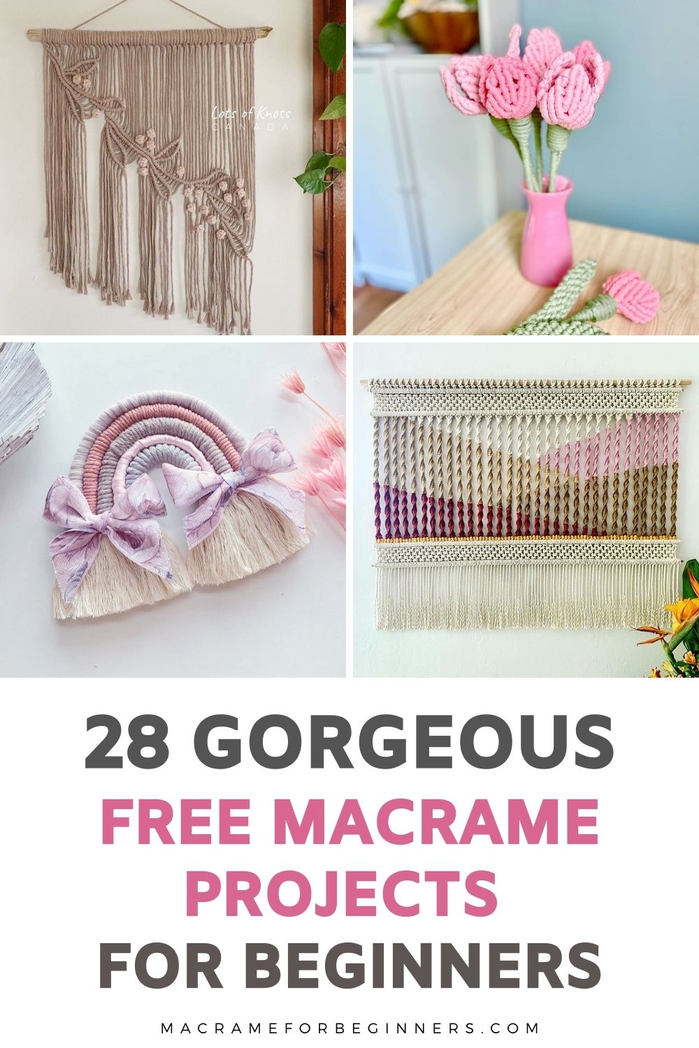 28 FREE Macrame Patterns To Celebrate 28K Facebook Group Members - Macrame for Beginners
