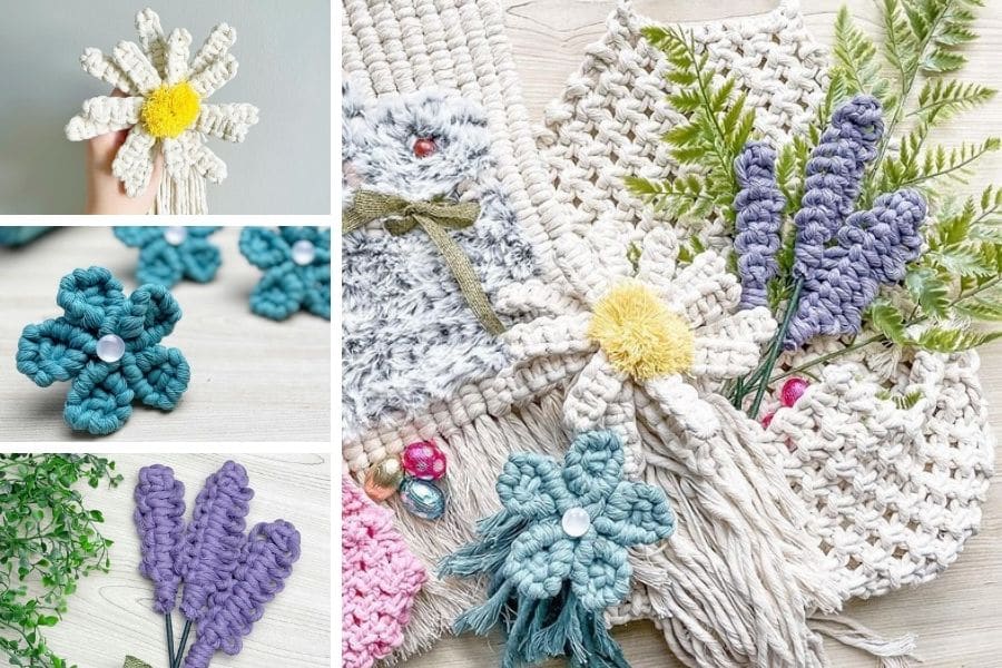 7 Gorgeous Free Macrame Flower Patterns by Simply Inspired - Macrame for Beginners