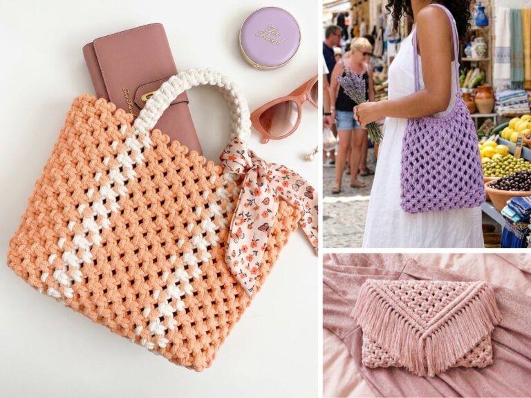 8 Gorgeous Free Macrame Bag Patterns by Soulful Notions