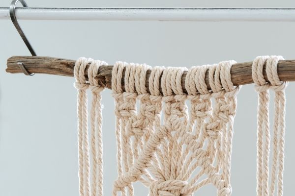 Macrame Wall Hanging Supplies - dowels beads cords - Macrame for Beginners
