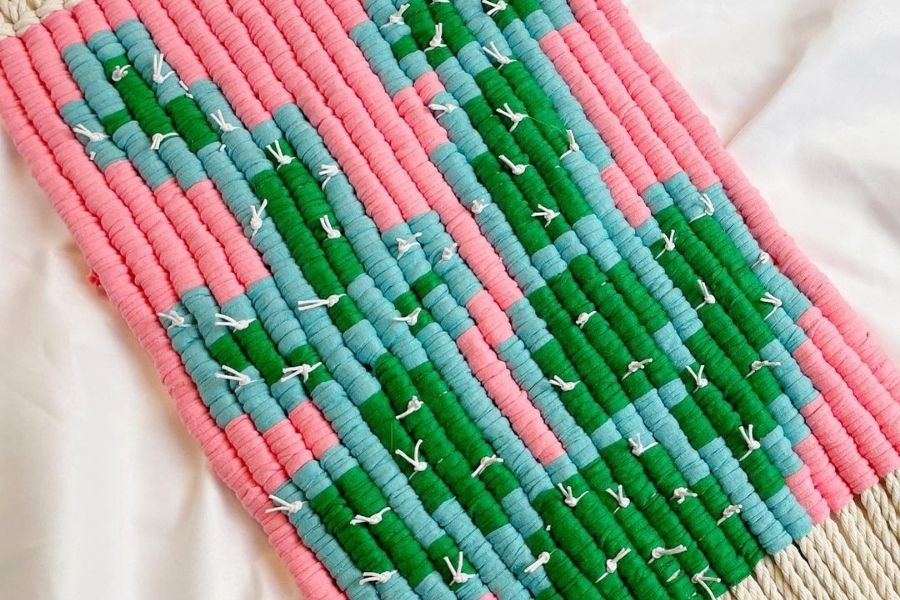 Easy Pixel Macrame Cactus Wall Hanging by Simply Inspired - macrame for beginners