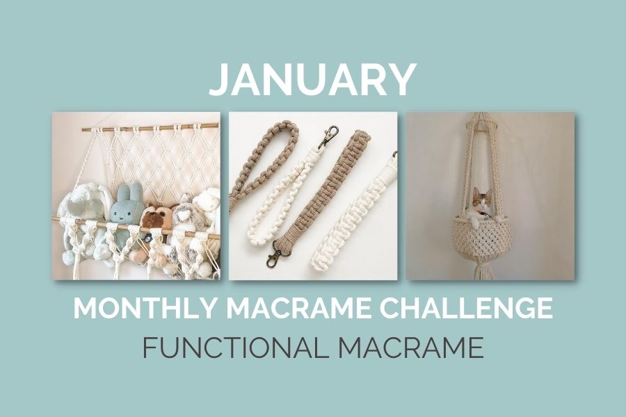 Functional Macrame Projects - Free Patterns - January Monthly Macrame Challenge