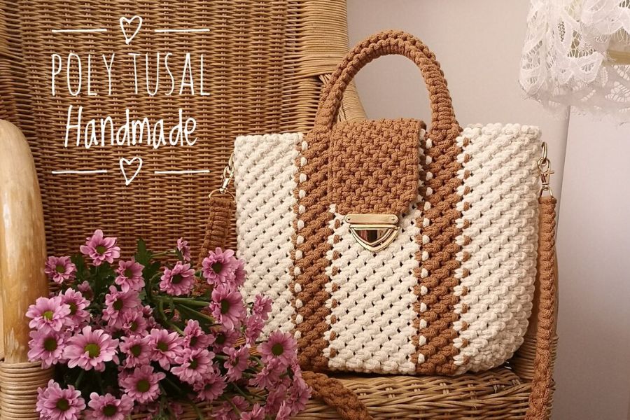 Macrame Bag Tutorial - Macrame Handbag pattern by Poly Tusal - Macrame for Beginners