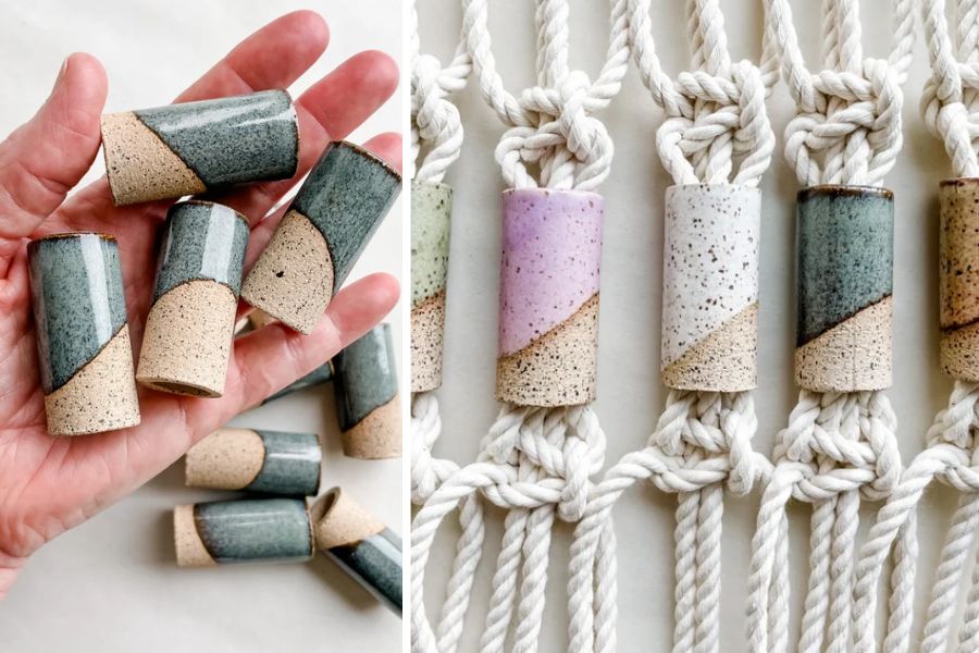 Gorgeous Ceramic Beads and Tubes for Macrame by Stacia Schaefer Design 
