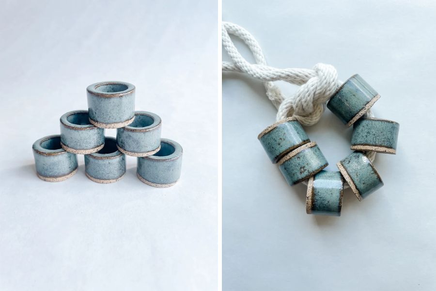 Gorgeous Ceramic Beads and Tubes for Macrame by Stacia Schaefer Design