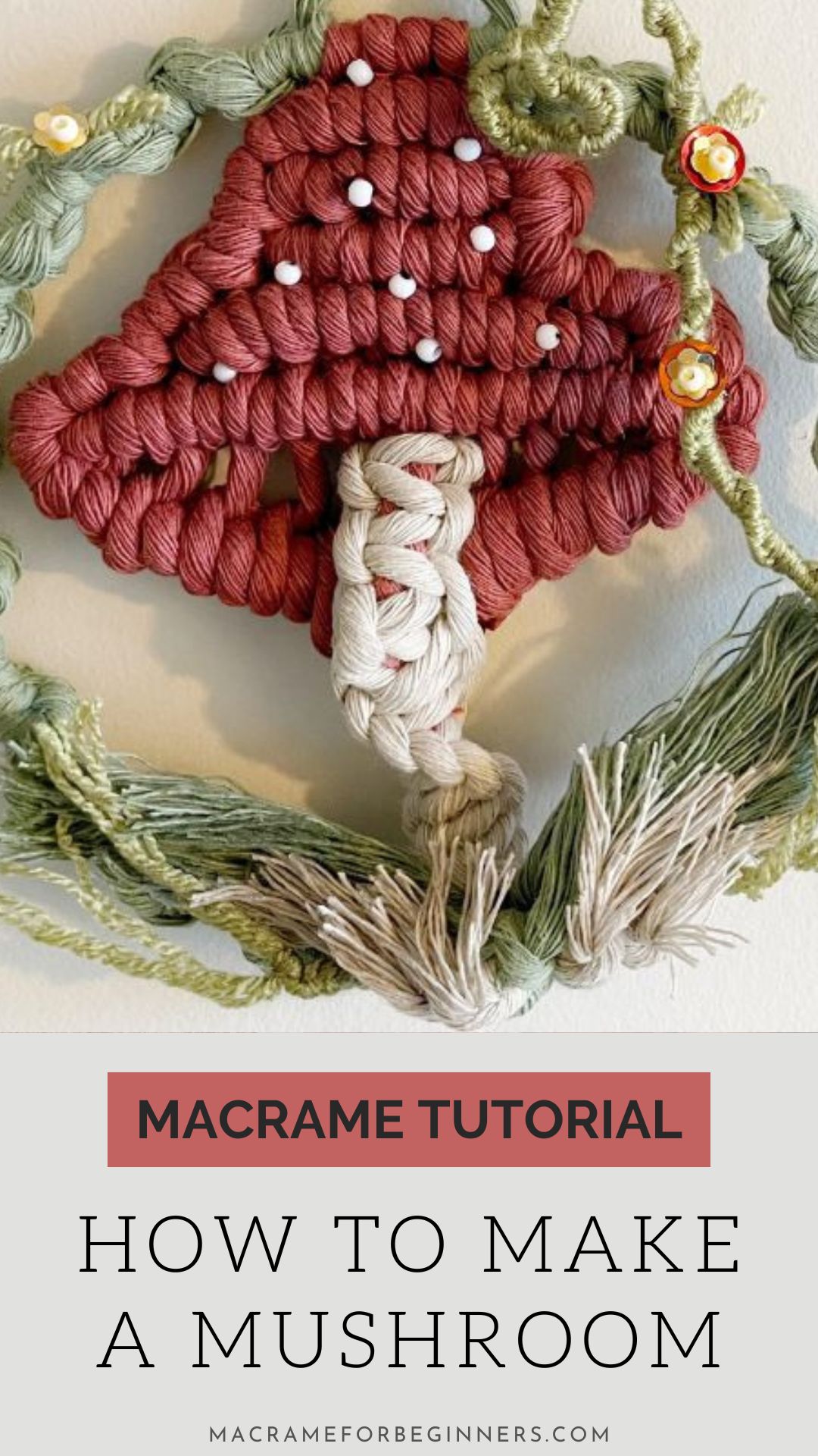 Beautiful Macrame Mushroom Tutorial by Simply Inspired - DIY Easy Pattern 