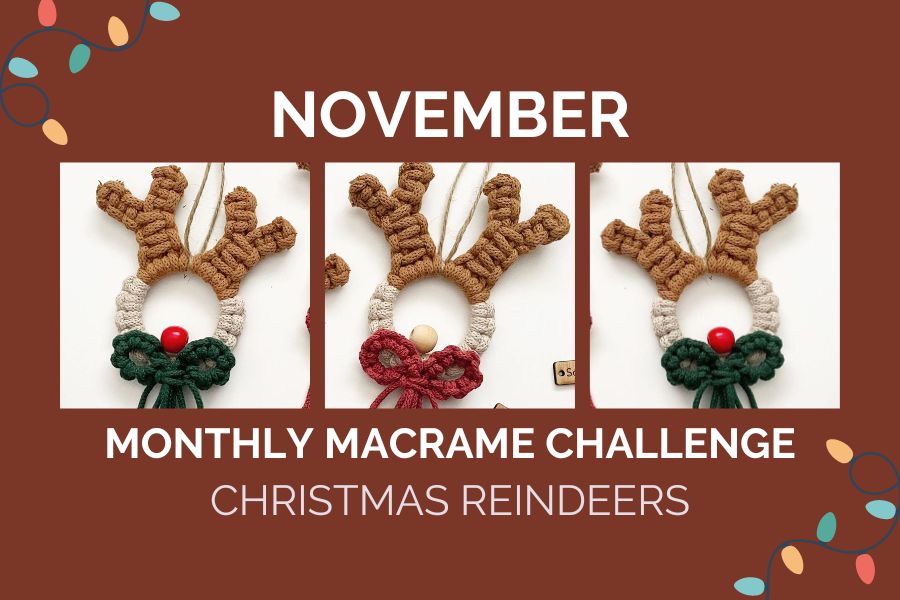 DIY Macrame Reindeer Tutorial by Soulful Notions - November Monthly Macrame Challenge