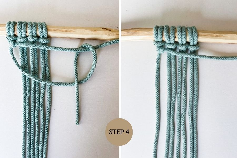 Double Half Hitch Knot Step-by-step Tutorial with Photos - Step 4 - Macrame for Beginners 