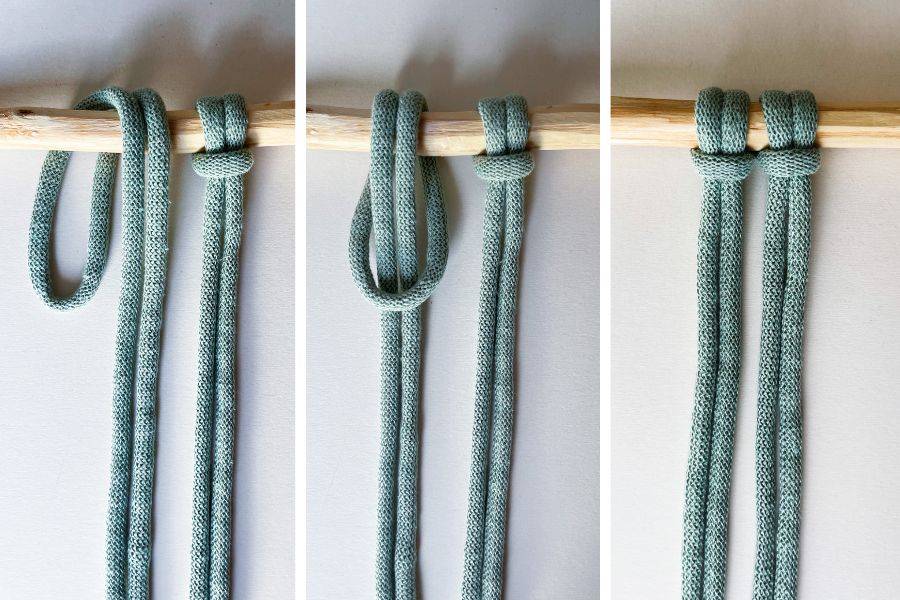 Larks Head Knot Step-by-step Tutorial with Photos - Macrame for Beginners Knot Guide