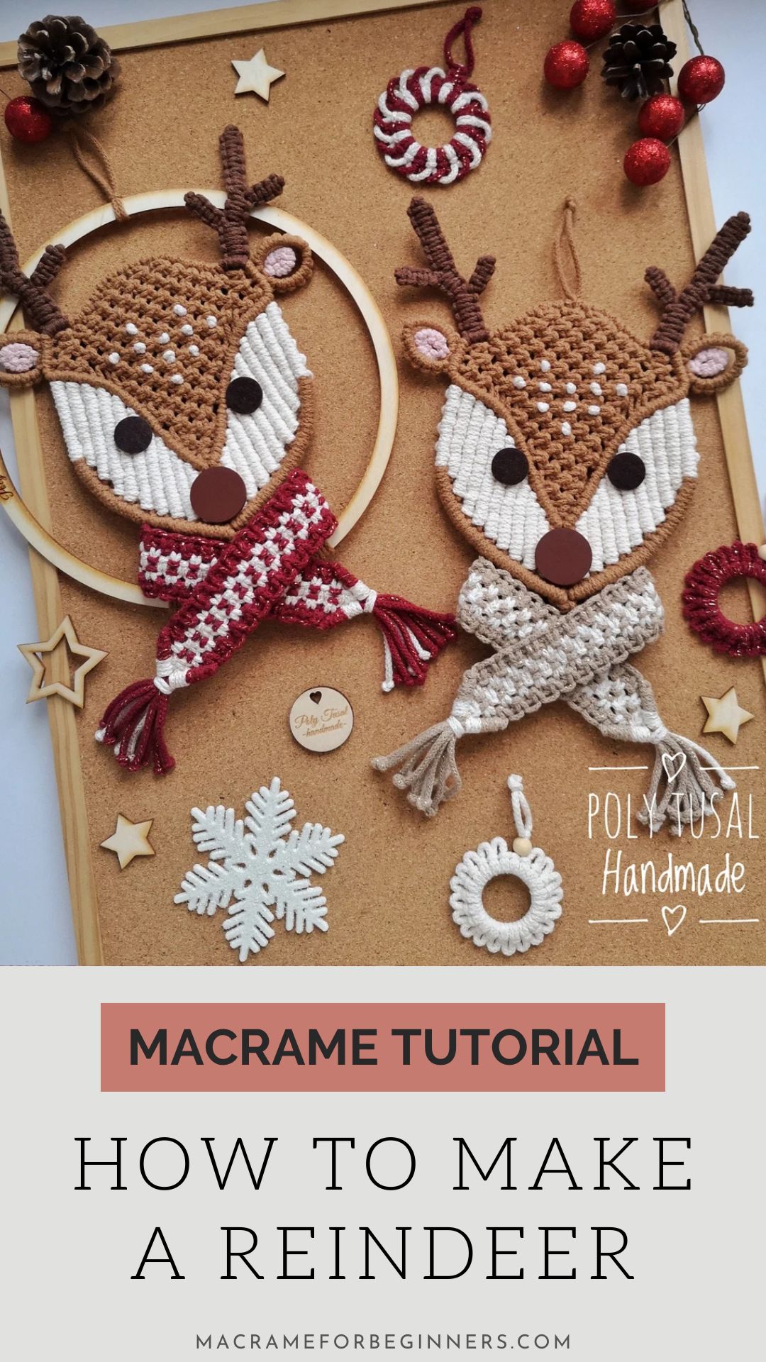 Learn How to Make The Beautiful Macrame Reindeer by Poly Tusal – Macrame Reindeer Pattern 