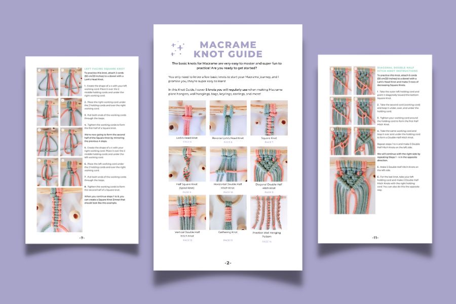 Free Macrame Knot Guide with Step-by-Step Photos and Instructions 