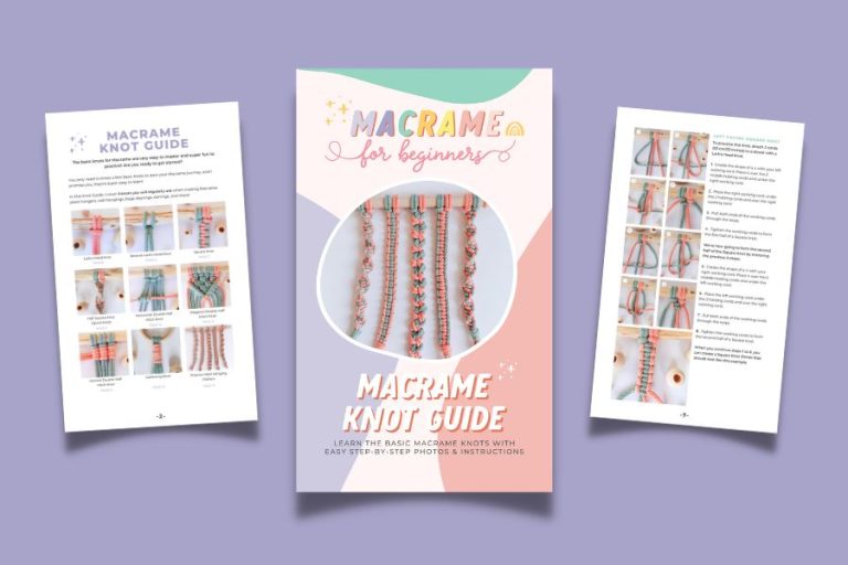 Free Macrame Knot Guide with Step-by-Step Photos and Instructions (+ FREE Wall Hanging Pattern)