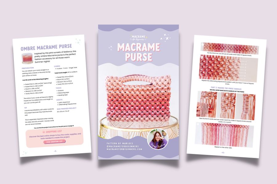Easy DIY Macrame Bag Tutorial for Beginners (PDF) - Happy Knotting Macrame Patterns
