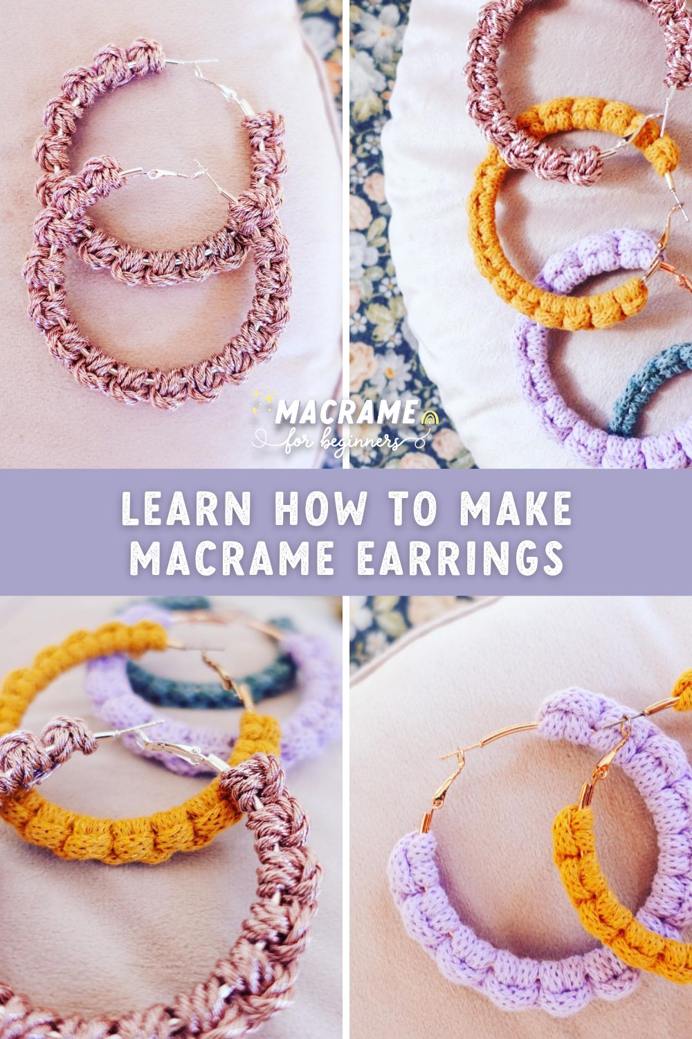 Easy DIY Macrame Earring Tutorial for Beginners (PDF) - Happy Knotting Macrame Patterns