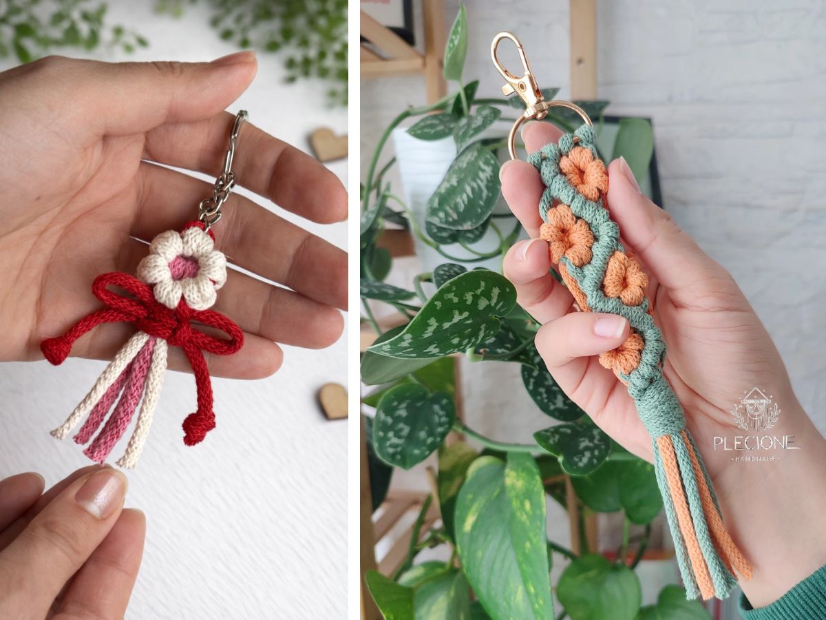 Tutorial Keychain Tali Mecrame Quick and Adorable: 18 Macrame Keychain Tutorials by Plecione | Macrame ...