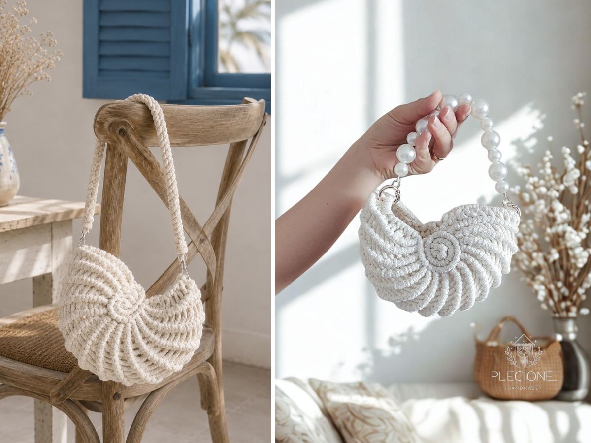 Macrame Using Seashells How to Make a Gorgeous Macrame Seashell Bag with Plecione | Macrame for ...